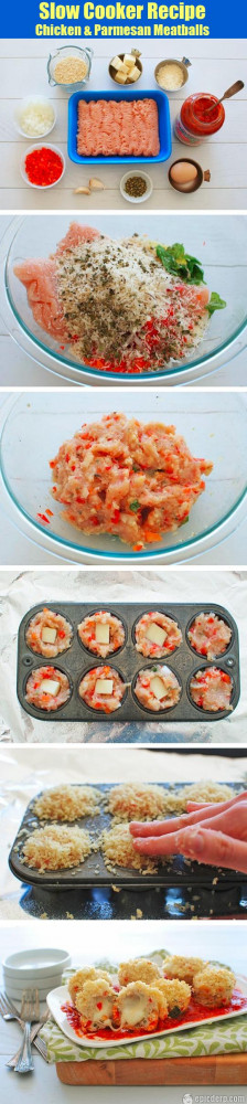 Slow Cooker Recipes: Chicken & Parmesan Meatballs.