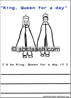 Color and Write: Sayings - King/Queen for a Day - preview 1