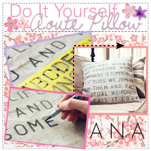 Do It Yourself Quote/Lyric Pillow♥