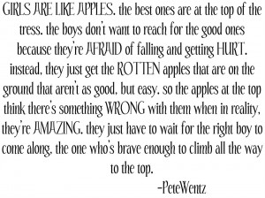 Girls Are Like Apples Pete Wentz Quote picture by pinkloverpeace ...