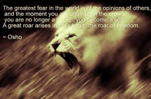 Don't be a sheepReal Life, Osho, Wisdom, Motivation, Truths, Lion ...