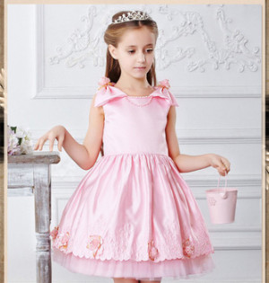 2014 New kids girls evening dresses sashes prom dress tiered girl ...
