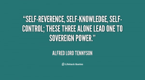 Self reverence, self-knowledge, self control