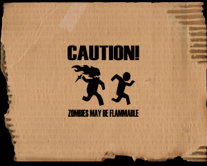 Zombies Funny Wallpaper 1280x1024 Zombies, Funny, On, Fire