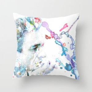 Johnny Cash Throw Pillow by Kaitlyn Wilcox