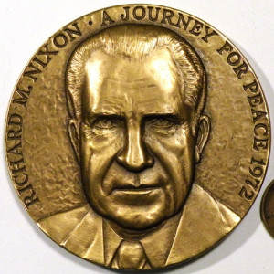 1972 Richard Nixon Journey for Peace Medal - $30