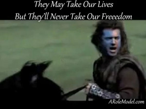 Mel Gibson in Braveheart - this scene gives me the CHILLS.