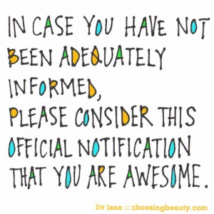 you are awesome