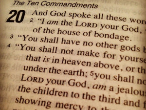 ... sweeping edit of the ten commandments in Exodus 20 during the sermon