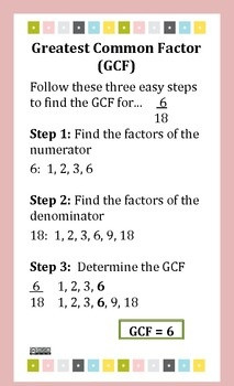 Greatest Common Factor & Least Common Multiple Poster