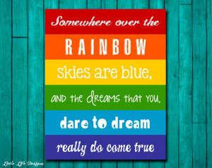 Rainbow Quotes For Kids Rainbow wall art. childrens