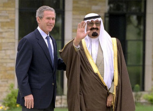 President George W. Bush and Crown Prince Abdullah of Saudi Arabia
