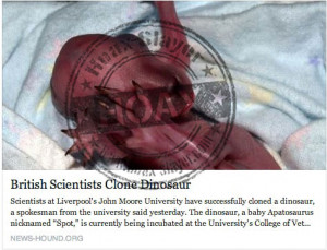 Supposedly Cloned Dinosaur Here...