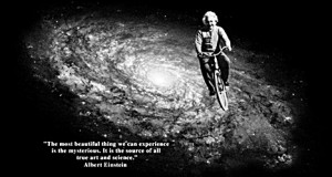 ... Einstein on a bicycle milky way galaxy Astronomy t-shirt