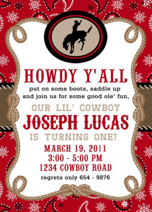 Printable Invitation Design - Giddy Up Lil' Cowboy Collection - DIY ...