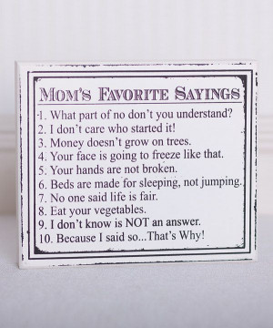 Loving this Black & White 'Mom's Favorite Sayings' Wall Art on #zulily ...