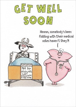 Paperlink Funny Farm Get Well Soon Card