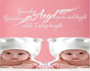 Kids baby room good night wall art quote sticker Angel i sleep tonight