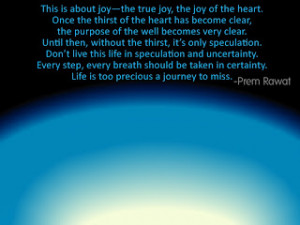 Maharaji Quotes - Life is too precious a journey to miss.