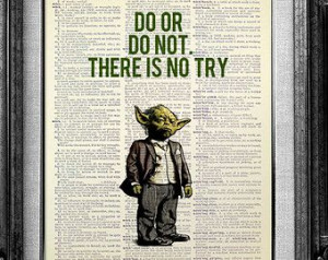 ... Dorm Room Decor, Motivational Wall Decor, Star Wars Yoda QUOTE Poster