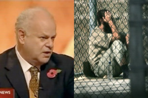 Left: Marty Seligman. A Guantanamo detainee sits alone inside a fenced ...