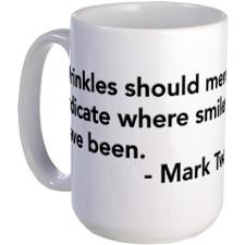 Wrinkles (Mark Twain Quote) Large Mug for
