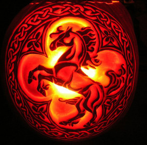Celtic-Fire-Horse-Pumpkin-Carving