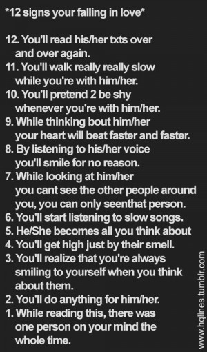 12 signs your falling in love.