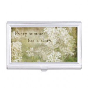 Wildflower Summer Story Quote White Flowers Retro Business Card ...