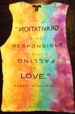 Rainbow Tie Dye Einstein Quote Muscle Shirt