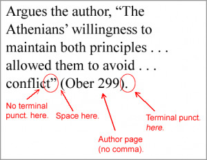 Additional examples of how to punctuate citations, both with and ...
