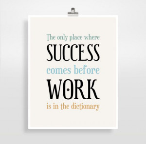 Inspirational Quote, Office Decor, Success Quote, Typography Poster