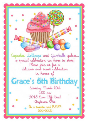 Sweet Shop Birthday party Invitations, Candyland invitations ...