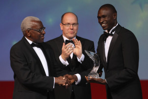 David Rudisha David Rudisha r of Kenya receives the male athlete of