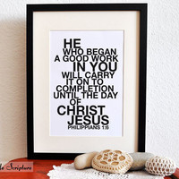 Philippians 1:6. He who began. 8x10in. DIY. Printable Christian Poster ...