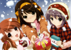 Chicas Anime Feliz Navidad y Feliz Año Nuevo