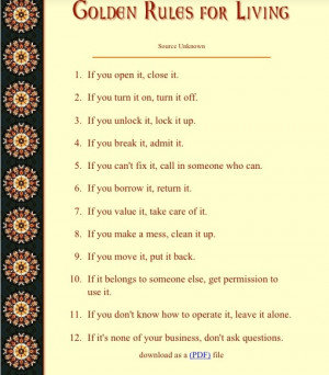 Sayings About Golden Rules