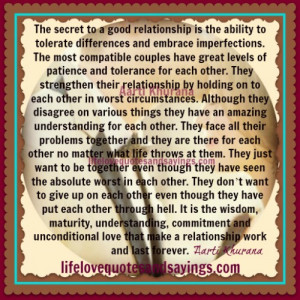 The Secret Of A Good Relationship..