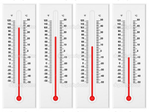 Goal Thermometer Vector Thermometer set isolated on a