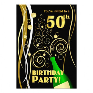 50th Birthday Party - Fun and Festive Champagne Invitations at Zazzle ...