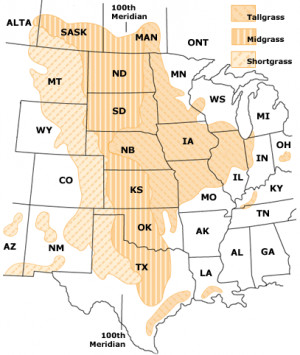 North America Grasslands Map