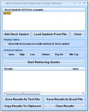 Yahoo! Finance Get Multiple Stock Quotes Software 7.0