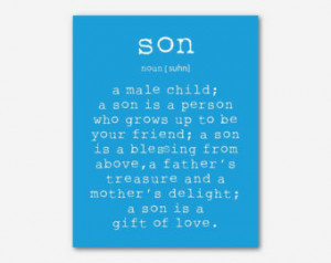 Boy's Room Wall Art - A son is a person ... Son Quote - Typography ...