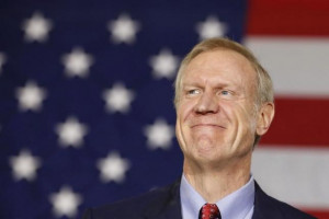 Republican Bruce Rauner smiles after winning the midterm elections in ...