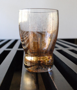 Eva Zeisel Juice Glass for Prestige by Federal Glass - Gold Flecks