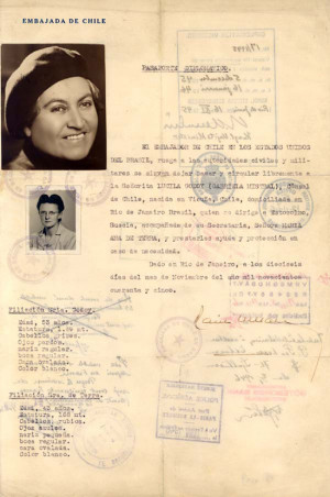 Pasaporte Diplomatico De Gabriela Mistral Embajada Chile En Brasil ...