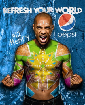 ... Barcellona Inter Body Painting Per Lionel Messi Thierry Henry picture