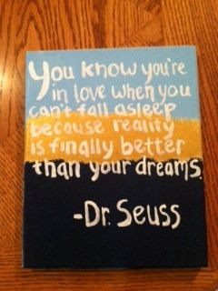 ! Light blue, gold, and navy painted canvas with a painted love quote ...