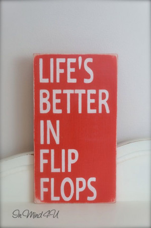 Beach Quote Life's Better in Flip Flops Mini Wall Art by InMind4U
