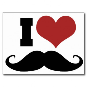 Love Mustache Postcard